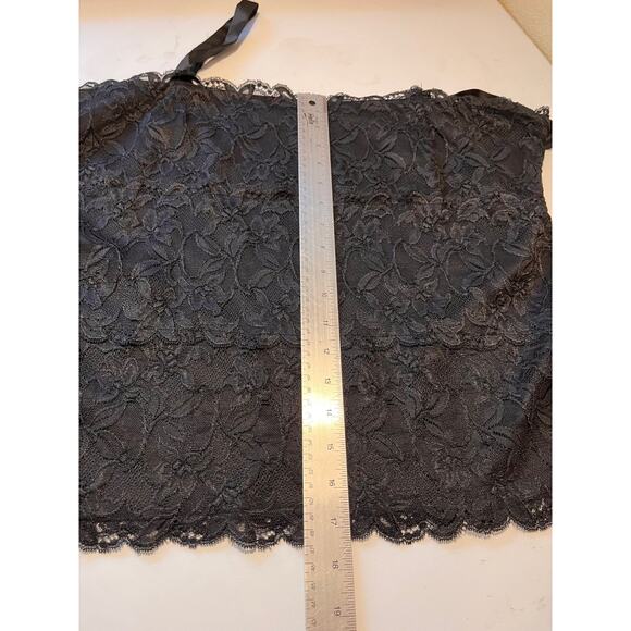 Black‎ Lace Cami Tank Top Women’s Size XL Lined Adjustable Spaghetti Straps - Picture 8 of 9
